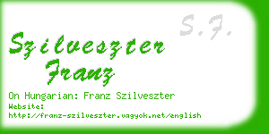 szilveszter franz business card